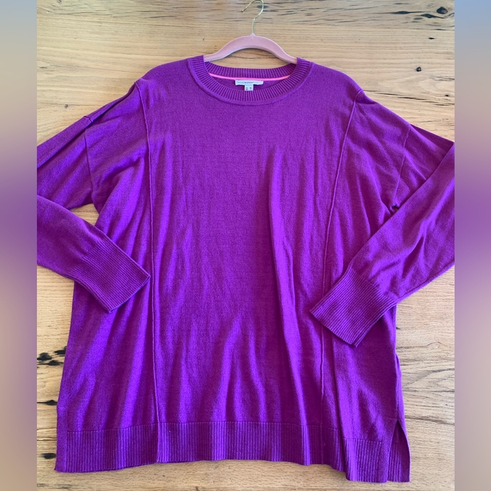Isaac Mizrahi Crew Neck Sweater Long Sleeve Purple Women’s Medium Preloved